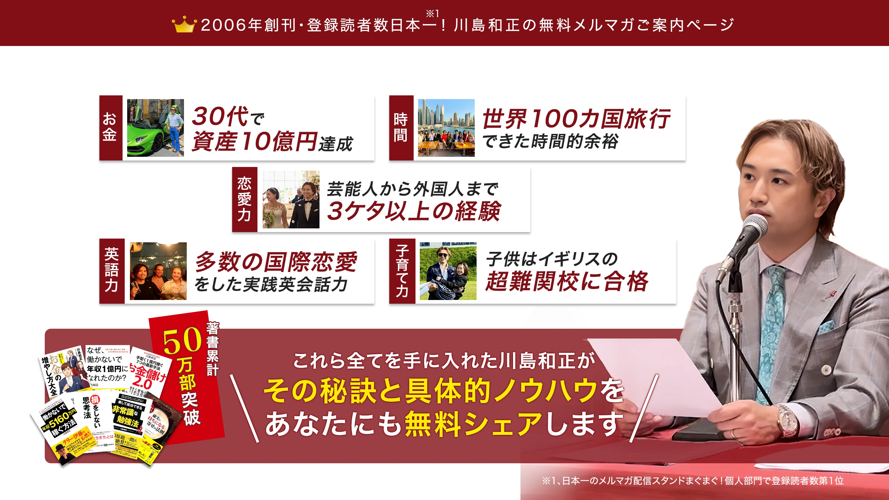 2006年創刊・登録読者数日本一!川島和正の無料メルマガご案内ページ